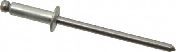 Marson - Button Head Steel Open End Blind Rivet - Steel Mandrel, 0.188" to 1/4" Grip, 1/4" Head Diam, 0.129" to 0.133" Hole Diam, 0.4" Length Under Head, 1/8" Body Diam - Strong Tooling