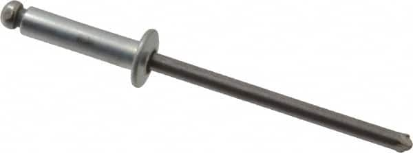 Marson - Button Head Steel Open End Blind Rivet - Steel Mandrel, 0.313" to 3/8" Grip, 1/4" Head Diam, 0.129" to 0.133" Hole Diam, 0.525" Length Under Head, 1/8" Body Diam - Strong Tooling