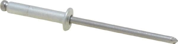 Marson - Button Head Steel Open End Blind Rivet - Steel Mandrel, 0.376" to 1/2" Grip, 1/4" Head Diam, 0.129" to 0.133" Hole Diam, 0.65" Length Under Head, 1/8" Body Diam - Strong Tooling