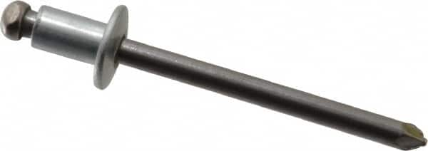 Marson - Button Head Steel Open End Blind Rivet - Steel Mandrel, 0.032" to 1/8" Grip, 3/8" Head Diam, 0.192" to 0.196" Hole Diam, 0.187" Length Under Head, 3/16" Body Diam - Strong Tooling