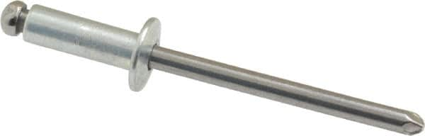 Marson - Button Head Steel Open End Blind Rivet - Steel Mandrel, 0.313" to 3/8" Grip, 3/8" Head Diam, 0.192" to 0.196" Hole Diam, 0.575" Length Under Head, 3/16" Body Diam - Strong Tooling