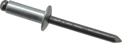 Marson - Button Head Steel Open End Blind Rivet - Steel Mandrel, 0.376" to 1/2" Grip, 1/2" Head Diam, 0.257" to 0.261" Hole Diam, 3/4" Length Under Head, 1/4" Body Diam - Strong Tooling