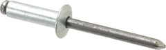 Marson - Button Head Steel Open End Blind Rivet - Steel Mandrel, 0.501" to 5/8" Grip, 1/2" Head Diam, 0.257" to 0.261" Hole Diam, 7/8" Length Under Head, 1/4" Body Diam - Strong Tooling