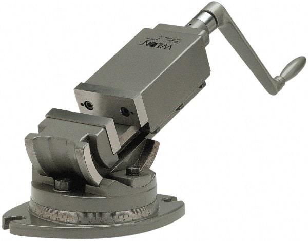 Wilton - 5" Jaw Width, 5" Jaw Opening Capacity, 2-Way Angle Swivel Machine Vise - Manual Operation, 1 Station, 18-13/64" Long x 9-45/64" High x 2" Deep, Alloy Steel - Strong Tooling