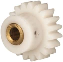 Made in USA - 24 Pitch, 0.791" Pitch Diam, 7/8" OD, 19 Tooth Spur Gear - 1/4" Face Width, 3/16" Bore Diam, 35/64" Hub Diam, 20° Pressure Angle, Acetal - Strong Tooling