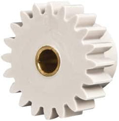 Made in USA - 24 Pitch, 0.833" Pitch Diam, 0.917" OD, 20 Tooth Spur Gear - 1/4" Face Width, 3/16" Bore Diam, 35/64" Hub Diam, 20° Pressure Angle, Acetal - Strong Tooling