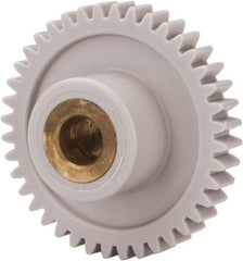 Made in USA - 32 Pitch, 1-1/4" Pitch Diam, 1-5/16" OD, 40 Tooth Spur Gear - 3/16" Face Width, 1/4" Bore Diam, 39/64" Hub Diam, 20° Pressure Angle, Acetal - Strong Tooling