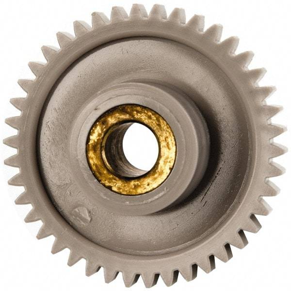 Made in USA - 32 Pitch, 1-5/16" Pitch Diam, 1-3/8" OD, 42 Tooth Spur Gear - 3/16" Face Width, 1/2" Bore Diam, 39/64" Hub Diam, 20° Pressure Angle, Acetal - Strong Tooling