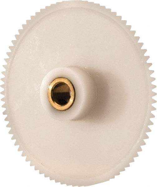 Made in USA - 48 Pitch, 2-1/4" Pitch Diam, 2.292" OD, 108 Tooth Spur Gear - 1/4" Face Width, 1/4" Bore Diam, 39/64" Hub Diam, 20° Pressure Angle, Acetal - Strong Tooling