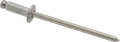 Marson - Button Head Aluminum Open End Blind Rivet - Aluminum Mandrel, 0.126" to 0.187" Grip, 1/4" Head Diam, 0.129" to 0.133" Hole Diam, 0.337" Length Under Head, 1/8" Body Diam - Strong Tooling