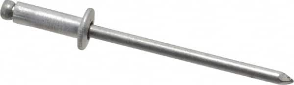 Marson - Button Head Aluminum Open End Blind Rivet - Aluminum Mandrel, 0.188" to 1/4" Grip, 1/4" Head Diam, 0.129" to 0.133" Hole Diam, 0.4" Length Under Head, 1/8" Body Diam - Strong Tooling