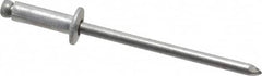 Marson - Button Head Aluminum Open End Blind Rivet - Aluminum Mandrel, 0.188" to 1/4" Grip, 1/4" Head Diam, 0.129" to 0.133" Hole Diam, 0.4" Length Under Head, 1/8" Body Diam - Strong Tooling