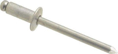 Marson - Button Head Aluminum Open End Blind Rivet - Aluminum Mandrel, 0.188" to 1/4" Grip, 3/8" Head Diam, 0.192" to 0.196" Hole Diam, 0.45" Length Under Head, 3/16" Body Diam - Strong Tooling