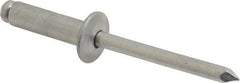 Marson - Button Head Aluminum Open End Blind Rivet - Aluminum Mandrel, 0.501" to 5/8" Grip, 1/2" Head Diam, 0.257" to 0.261" Hole Diam, 7/8" Length Under Head, 1/4" Body Diam - Strong Tooling