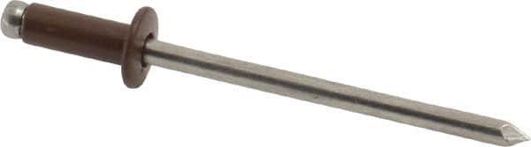 Marson - Button Head Aluminum Open End Blind Rivet - Aluminum Mandrel, 0.126" to 0.187" Grip, 1/4" Head Diam, 0.129" to 0.133" Hole Diam, 0.337" Length Under Head, 1/8" Body Diam - Strong Tooling