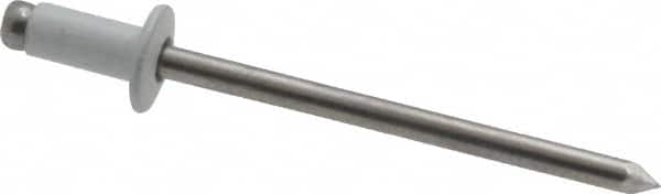 Marson - Button Head Aluminum Open End Blind Rivet - Aluminum Mandrel, 0.063" to 1/8" Grip, 1/4" Head Diam, 0.129" to 0.133" Hole Diam, 0.275" Length Under Head, 1/8" Body Diam - Strong Tooling