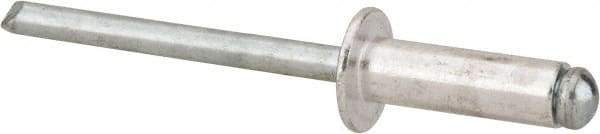 Marson - Button Head Aluminum Open End Blind Rivet - Steel Mandrel, 5/16" to 3/8" Grip, 3/8" Head Diam, 0.192" to 0.196" Hole Diam, 0.575" Length Under Head, 3/16" Body Diam - Strong Tooling