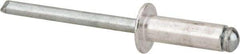 Marson - Button Head Aluminum Open End Blind Rivet - Steel Mandrel, 5/16" to 3/8" Grip, 3/8" Head Diam, 0.192" to 0.196" Hole Diam, 0.575" Length Under Head, 3/16" Body Diam - Strong Tooling