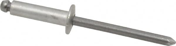 Marson - Button Head Aluminum Open End Blind Rivet - Steel Mandrel, 0.376" to 1/2" Grip, 3/8" Head Diam, 0.192" to 0.196" Hole Diam, 0.7" Length Under Head, 3/16" Body Diam - Strong Tooling