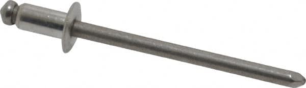 Marson - Button Head Stainless Steel Open End Blind Rivet - Stainless Steel Mandrel, 1/32" to 1/8" Grip, 1/4" Head Diam, 0.129" to 0.133" Hole Diam, 0.275" Length Under Head, 1/8" Body Diam - Strong Tooling