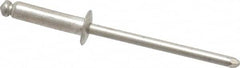 Marson - Button Head Stainless Steel Open End Blind Rivet - Stainless Steel Mandrel, 5/16" to 3/8" Grip, 1/4" Head Diam, 0.129" to 0.133" Hole Diam, 0.525" Length Under Head, 1/8" Body Diam - Strong Tooling