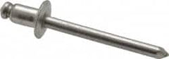 Marson - Button Head Stainless Steel Open End Blind Rivet - Stainless Steel Mandrel, 1/32" to 1/8" Grip, 3/8" Head Diam, 0.192" to 0.196" Hole Diam, 0.325" Length Under Head, 3/16" Body Diam - Strong Tooling