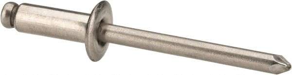 Marson - Button Head Stainless Steel Open End Blind Rivet - Stainless Steel Mandrel, 5/16" to 3/8" Grip, 3/8" Head Diam, 0.192" to 0.196" Hole Diam, 0.575" Length Under Head, 3/16" Body Diam - Strong Tooling