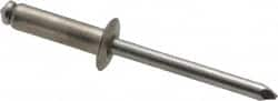 Marson - Button Head Stainless Steel Open End Blind Rivet - Stainless Steel Mandrel, 0.376" to 1/2" Grip, 3/8" Head Diam, 0.192" to 0.196" Hole Diam, 0.7" Length Under Head, 3/16" Body Diam - Strong Tooling