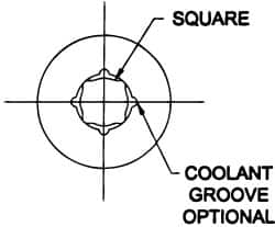 Parlec - 0.367" Tap Shank Diam, 0.275" Tap Square Size, 1/2" Tap, - 0.7" Projection, 1-1/4" Shank OD, Through Coolant, Series Numertap 700 - Exact Industrial Supply