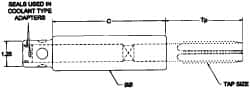 Parlec - 0.697" Tap Shank Diam, 0.523" Tap Square Size, 7/8" Tap, - 3.7" Projection, 1-1/4" Shank OD, Through Coolant, Series Numertap 770 - Exact Industrial Supply