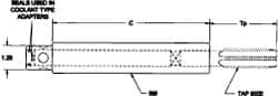 Parlec - 1-5/16" Tap Shank Diam, 0.984" Tap Square Size, 1-1/4" Pipe Tap, - 6.7" Projection, 1-1/4" Shank OD, Series Numertap 770 - Exact Industrial Supply