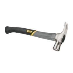 Stanley - 1-3/8 Lb Head, Straight Rip Claw Axe Handle Framing Hammer - 18" OAL, Forged Steel Head, 1-1/4" Face Diam, Checkered Face, Graphite Handle with Grip - Strong Tooling