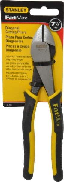 Stanley - 7-1/2" OAL, Diagonal Cutter - 15/16" Jaw Length x 7/8" Jaw Width, Oval Head, Double Injection Molded Handle - Strong Tooling