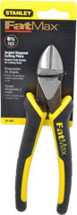 Stanley - 6-1/2" OAL, Diagonal Cutter - 7/8" Jaw Length x 1" Jaw Width, Oval/Angled Head, Double Injection Molded Handle - Strong Tooling