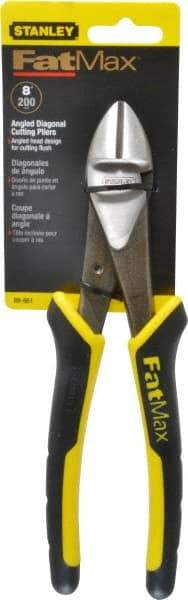 Stanley - 8" OAL, Diagonal Cutter - 1" Jaw Length x 1-1/16" Jaw Width, Oval/Angled Head, Double Injection Molded Handle - Strong Tooling