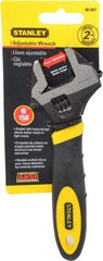 Stanley - 1" Jaw Capacity, 6" Standard Adjustable Wrench - Chrome Vanadium Steel, Black Finish, 7" OAL - Strong Tooling