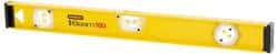 Stanley - 48" Long 3 Vial I-Beam Level - Aluminum, Yellow, 1 Plumb & 2 Level Vials - Strong Tooling