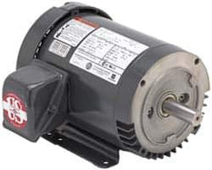 US Motors - 1.5 hp, TEFC Enclosure, No Thermal Protection, 1,180 RPM, 208-230/460 Volt, 60 Hz, Three Phase Energy Efficient Motor - Size 182 Frame, Rigid Mount, 1 Speed, Ball Bearings, 5.5-5.4/2.7 Full Load Amps, F Class Insulation, Reversible - Strong Tooling