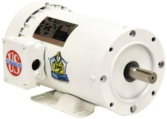 US Motors - 3/4 hp, TENV Enclosure, No Thermal Protection, 3,450 RPM, 208-230/460 Volt, 60 Hz, Three Phase Energy Efficient Motor - Size 56C Frame, C-Face/Base Mount, 1 Speed, Ball Bearings, 2.4-2.2/1.1 Full Load Amps, F Class Insulation, Reversible - Strong Tooling