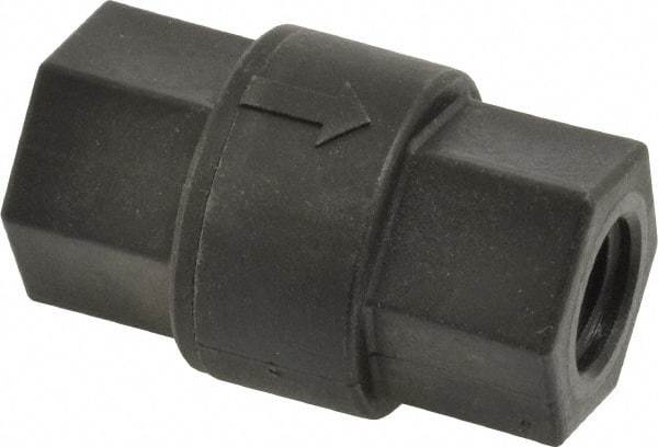 Specialty Mfr - 1/4" Polypropylene Check Valve - Inline, FNPT x FNPT, 125 WOG - Strong Tooling