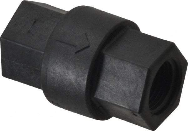 Specialty Mfr - 3/8" Polypropylene Check Valve - Inline, FNPT x FNPT, 125 WOG - Strong Tooling