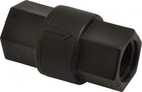 Specialty Mfr - 1/2" Polypropylene Check Valve - Inline, FNPT x FNPT, 125 WOG - Strong Tooling