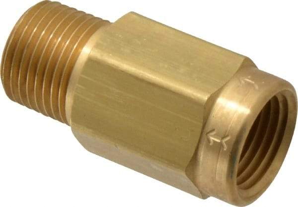 Specialty Mfr - 1/2" Brass Check Valve - Inline, FNPT x MNPT, 500 WOG - Strong Tooling