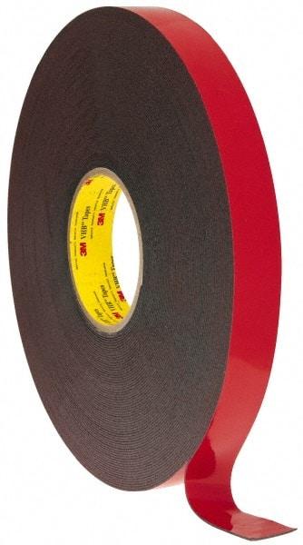 3M - 1" x 36 Yd Acrylic Adhesive Double Sided Tape - 45 mil Thick, Black, Acrylic Foam Liner, Continuous Roll, Series 5952 - Strong Tooling