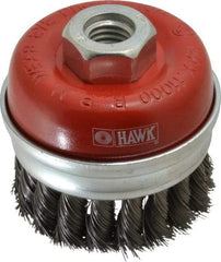 Value Collection - 3" Diam, 5/8-11 Threaded Arbor, Steel Fill Cup Brush - 0.0137 Wire Diam, 11,000 Max RPM - Strong Tooling