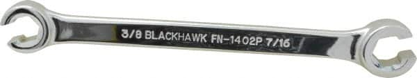 Blackhawk by Proto - 3/8 x 7/16", Full Polish, Open End Flare Nut Wrench - 6 Points, 6-5/16" OAL, Steel, Double End Head - Strong Tooling