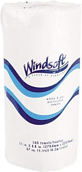 Windsoft - Perforated Roll of 2 Ply White Paper Towels - 15-1/2" Wide - Strong Tooling