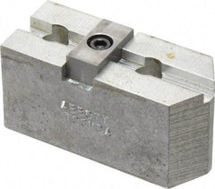 Abbott Workholding Products - 6" & Up Chuck Capacity, Tongue & Groove Attachment, Square Soft Lathe Chuck Jaw - 3 Jaws, Aluminum, 1-1/2" Btw Mount Hole Ctrs, 3" Long x 1-1/4" Wide x 1-1/2" High, 5/16" Groove, 3/8" Fastener - Strong Tooling