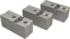 Abbott Workholding Products - 15 to 18" Chuck Capacity, Tongue & Groove Attachment, Square Soft Lathe Chuck Jaw - 3 Jaws, Aluminum, 3" Btw Mount Hole Ctrs, 6-1/2" Long x 2-1/2" Wide x 3" High, 1/2" Groove, 3/4" Fastener - Strong Tooling