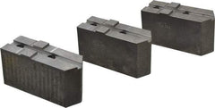 Abbott Workholding Products - 12" & Up Chuck Capacity, Tongue & Groove Attachment, Square Soft Lathe Chuck Jaw - 3 Jaws, Steel, 2-1/2" Btw Mount Hole Ctrs, 5-1/2" Long x 2" Wide x 3" High, 1/2" Groove, 1/2" Fastener - Strong Tooling